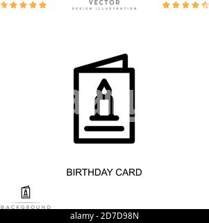 Symbol für Geburtstagskarte. Einfaches Element aus der digitalen Störungs-Sammlung. Linie Geburtstagskarte Symbol für Vorlagen, Infografiken und mehr Stock Vektor