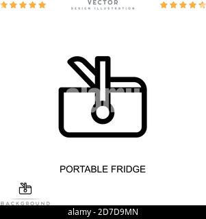 Symbol für tragbaren Kühlschrank. Einfaches Element aus der digitalen Störungs-Sammlung. Line Portable Kühlschrank Symbol für Vorlagen, Infografiken und mehr Stock Vektor