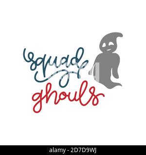 Squad Ghouls Geschenk T-Shirt Design Lustige Halloween T-Shirt Custom Graphic T-Shirt. Halloween Geschenkidee, Halloween T-Shirt, Halloween Vektor Grafik für t Stock Vektor