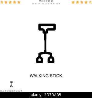 Symbol für Gehstock. Einfaches Element aus der digitalen Störungs-Sammlung. Line Walking Stick Symbol für Vorlagen, Infografiken und mehr Stock Vektor