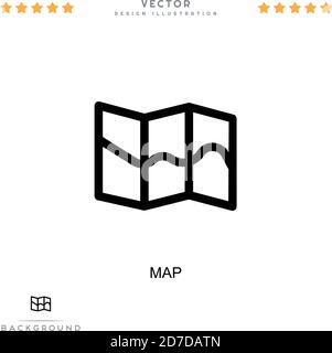 Kartensymbol. Einfaches Element aus der digitalen Störungs-Sammlung. Liniendiagramm-Symbol für Vorlagen, Infografiken und mehr Stock Vektor