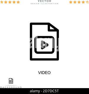 Video-Symbol. Einfaches Element aus der digitalen Störungs-Sammlung. Line-Video-Symbol für Vorlagen, Infografiken und mehr Stock Vektor