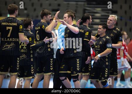 Aalborg, Dänemark. Oktober 2020. Sander Sagosen (5) vom THW Kiel beim EHF Champions League-Spiel zwischen Aalborg Handball und THW Kiel in der Jutlander Bank Arena in Aalborg. (Foto Kredit: Gonzales Foto/Alamy Live News Stockfoto