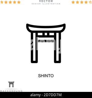 Shinto-Symbol. Einfaches Element aus der digitalen Störungs-Sammlung. Line Shinto Symbol für Vorlagen, Infografiken und mehr Stock Vektor