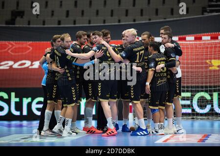 Aalborg, Dänemark. Oktober 2020. Die Spieler des THW Kiel gesehen nach dem EHF Champions League Spiel zwischen Aalborg Handball und THW Kiel in der Jutlander Bank Arena in Aalborg. (Foto Kredit: Gonzales Foto/Alamy Live News Stockfoto