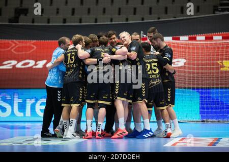 Aalborg, Dänemark. Oktober 2020. Die Spieler des THW Kiel gesehen nach dem EHF Champions League Spiel zwischen Aalborg Handball und THW Kiel in der Jutlander Bank Arena in Aalborg. (Foto Kredit: Gonzales Foto/Alamy Live News Stockfoto