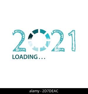 Frohes neues Jahr 2021 Design Vektor wird geladen. Frohes neues 2021 Jahr mit dem Laden Hintergrund Vektor Design Bild Stock Vektor