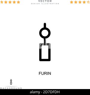 Furin-Symbol. Einfaches Element aus der digitalen Störungs-Sammlung. Line Furin Icon für Vorlagen, Infografiken und mehr Stock Vektor