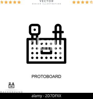Protoboard-Symbol. Einfaches Element aus der digitalen Störungs-Sammlung. Line Protoboard Symbol für Vorlagen, Infografiken und mehr Stock Vektor