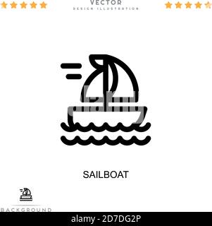 Symbol für Segelboot. Einfaches Element aus der digitalen Störungs-Sammlung. Line Segelboot Symbol für Vorlagen, Infografiken und mehr Stock Vektor