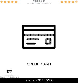 Kreditkartensymbol. Einfaches Element aus der digitalen Störungs-Sammlung. Zeile Kreditkarte Symbol für Vorlagen, Infografiken und mehr Stock Vektor