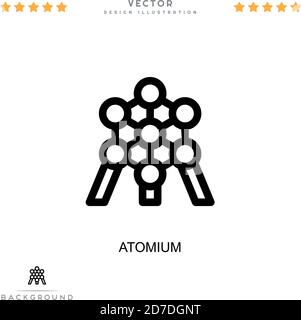 Atomium-Symbol. Einfaches Element aus der digitalen Störungs-Sammlung. Zeilensymbol für Vorlagen, Infografiken und mehr Stock Vektor