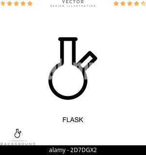 Symbol für Kolben. Einfaches Element aus der digitalen Störungs-Sammlung. Linienflask-Symbol für Vorlagen, Infografiken und mehr Stock Vektor