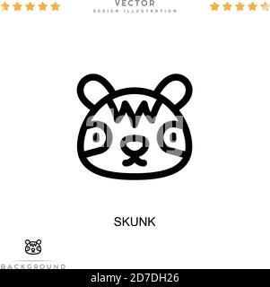 Skunk-Symbol. Einfaches Element aus der digitalen Störungs-Sammlung. Linienskunk-Symbol für Vorlagen, Infografiken und mehr Stock Vektor