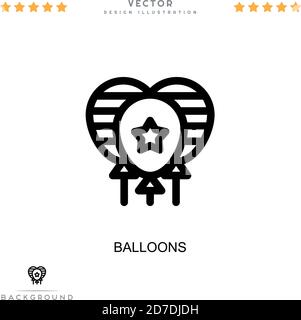 Symbol für Ballons. Einfaches Element aus der digitalen Störungs-Sammlung. Linienballons-Symbol für Vorlagen, Infografiken und mehr Stock Vektor