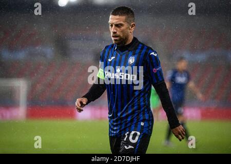 Herning, Dänemark. Oktober 2020. Alejandro Gomez (10) aus Atalanta, der während des UEFA Champions League-Spiels zwischen dem FC Midtjylland und Atalanta in der Gruppe D in der MCH Arena in Herning gesehen wurde. (Foto Kredit: Gonzales Foto/Alamy Live News Stockfoto