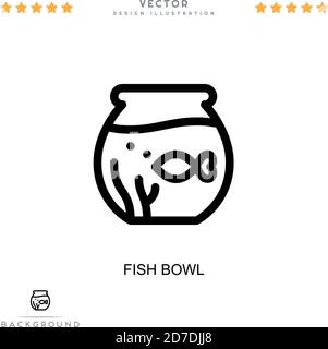 Symbol für die Fischschale. Einfaches Element aus der digitalen Störungs-Sammlung. Linie Fisch Schüssel Symbol für Vorlagen, Infografiken und mehr Stock Vektor