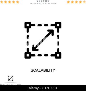Symbol für Skalierbarkeit. Einfaches Element aus der digitalen Störungs-Sammlung. Symbol für die Skalierbarkeit von Zeilen für Vorlagen, Infografiken und mehr Stock Vektor