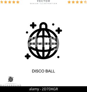 Symbol für Diskokugel. Einfaches Element aus der digitalen Störungs-Sammlung. Line Disco Ball Icon für Vorlagen, Infografiken und mehr Stock Vektor