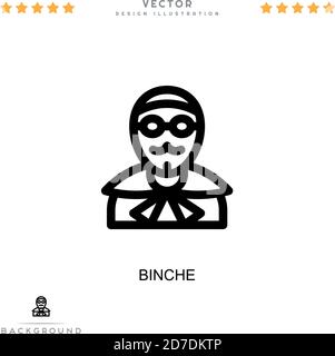 Binche-Symbol. Einfaches Element aus der digitalen Störungs-Sammlung. Linienbinche-Symbol für Vorlagen, Infografiken und mehr Stock Vektor