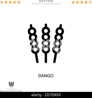 Dango-Symbol. Einfaches Element aus der digitalen Störungs-Sammlung. Zeile Dango Symbol für Vorlagen, Infografiken und mehr Stock Vektor