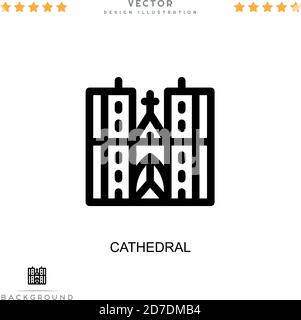 Kathedrale-Ikone. Einfaches Element aus der digitalen Störungs-Sammlung. Line Cathedral Symbol für Vorlagen, Infografiken und mehr Stock Vektor