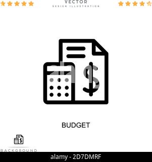 Symbol „Budget“. Einfaches Element aus der digitalen Störungs-Sammlung. Linienbudget-Symbol für Vorlagen, Infografiken und mehr Stock Vektor