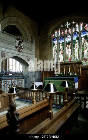 Das Familiengrab des Spencer in der Kirche St. Maria Die Jungfrau in Great Brington Stockfoto