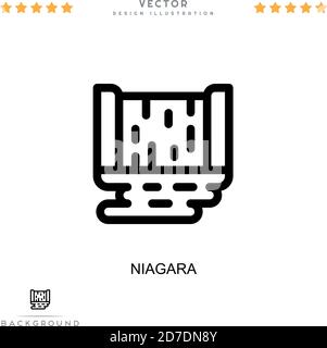 Niagara-Symbol. Einfaches Element aus der digitalen Störungs-Sammlung. Line Niagara Icon für Vorlagen, Infografiken und mehr Stock Vektor