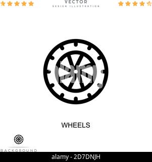 Radsymbol. Einfaches Element aus der digitalen Störungs-Sammlung. Line Wheels Symbol für Vorlagen, Infografiken und mehr Stock Vektor