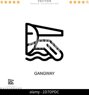 Gangway-Symbol. Einfaches Element aus der digitalen Störungs-Sammlung. Line Gangway Symbol für Vorlagen, Infografiken und mehr Stock Vektor