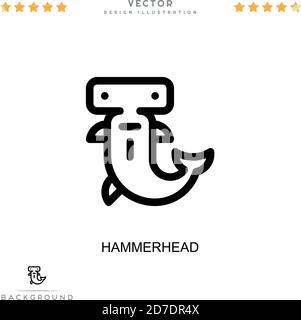 Hammerkopf-Symbol. Einfaches Element aus der digitalen Störungs-Sammlung. Line Hammerhead Icon für Templates, Infografiken und mehr Stock Vektor