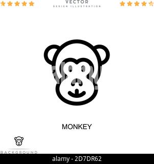 Monkey-Symbol. Einfaches Element aus der digitalen Störungs-Sammlung. Line Monkey Symbol für Vorlagen, Infografiken und mehr Stock Vektor