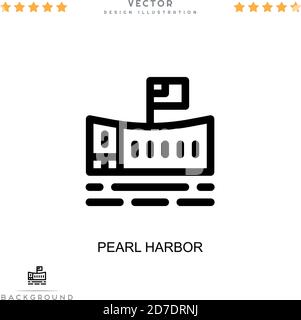 Pearl Harbor-Symbol. Einfaches Element aus der digitalen Störungs-Sammlung. Line Pearl Harbor Symbol für Vorlagen, Infografiken und mehr Stock Vektor