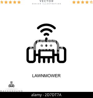 Symbol für Rasenmäher. Einfaches Element aus der digitalen Störungs-Sammlung. Linie Rasenmäher Symbol für Vorlagen, Infografiken und mehr Stock Vektor