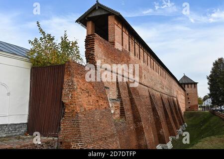 Kreml in Kolomna. Überreste einer Festung aus dem 16. Jahrhundert in der Stadt Kolomna im Osten der Region Moskau. Stockfoto