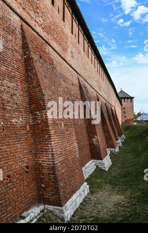 Kreml in Kolomna. Überreste einer Festung aus dem 16. Jahrhundert in der Stadt Kolomna im Osten der Region Moskau. Stockfoto