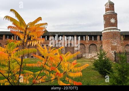 Kreml in Kolomna. Überreste einer Festung aus dem 16. Jahrhundert in der Stadt Kolomna im Osten der Region Moskau. Stockfoto