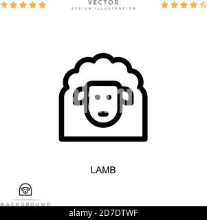 Lamb-Symbol. Einfaches Element aus der digitalen Störungs-Sammlung. Line Lamb Symbol für Vorlagen, Infografiken und mehr Stock Vektor