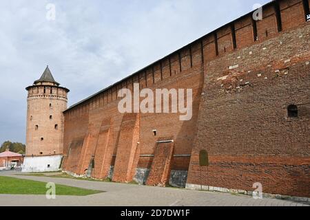 Kreml in Kolomna. Überreste einer Festung aus dem 16. Jahrhundert in der Stadt Kolomna im Osten der Region Moskau. Stockfoto