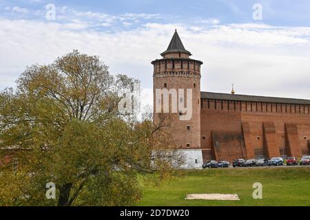 Kreml in Kolomna. Überreste einer Festung aus dem 16. Jahrhundert in der Stadt Kolomna im Osten der Region Moskau. Stockfoto
