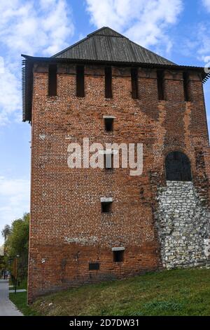 Kreml in Kolomna. Überreste einer Festung aus dem 16. Jahrhundert in der Stadt Kolomna im Osten der Region Moskau. Stockfoto