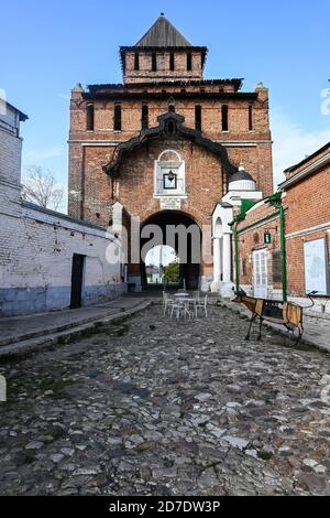 Kreml in Kolomna. Überreste einer Festung aus dem 16. Jahrhundert in der Stadt Kolomna im Osten der Region Moskau. Stockfoto
