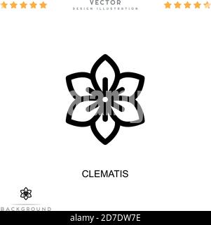 Clematis-Symbol. Einfaches Element aus der digitalen Störungs-Sammlung. Zeile Clematis Symbol für Vorlagen, Infografiken und mehr Stock Vektor