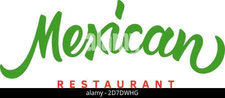 Mexikanisches Restaurant Vektor Text Logo Stock Vektor