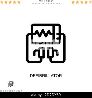 Defibrillator-Symbol. Einfaches Element aus der digitalen Störungs-Sammlung. Zeilentdefibrillator-Symbol für Vorlagen, Infografiken und mehr Stock Vektor