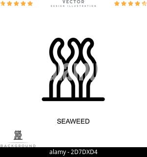 Seetang-Symbol. Einfaches Element aus der digitalen Störungs-Sammlung. Linie Seetang Symbol für Vorlagen, Infografiken und mehr Stock Vektor