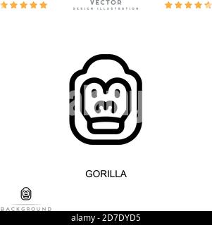 Gorilla-Symbol. Einfaches Element aus der digitalen Störungs-Sammlung. Linie Gorilla Symbol für Vorlagen, Infografiken und mehr Stock Vektor