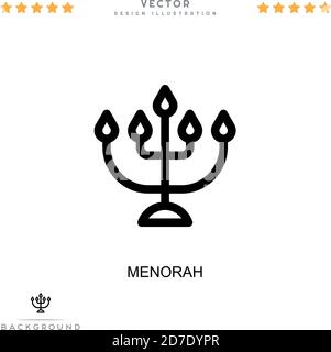 Menorah-Symbol. Einfaches Element aus der digitalen Störungs-Sammlung. Line Menorah Icon für Vorlagen, Infografiken und mehr Stock Vektor