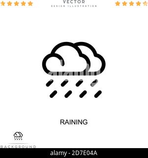 Regensymbol. Einfaches Element aus der digitalen Störungs-Sammlung. Line Raining Symbol für Vorlagen, Infografiken und mehr Stock Vektor